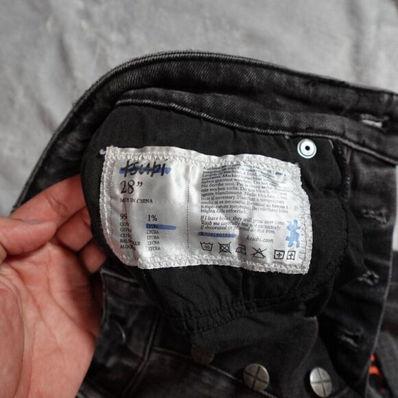 Ksubi Van Winkle Angst Fire Patch Skinny Jeans Womens 28 (Fits 26x27.5) Altered - Picture 6 of 15